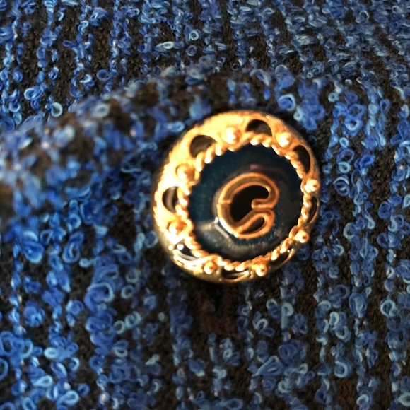 Vintage St John 2pc women's suit royal blue/black - Picture 8 of 8